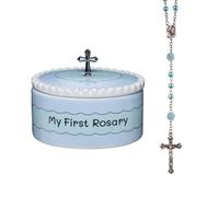 Cascade Goods - Mi primer rosario y caja de recuerdo, regalo de bautismo católico para niños, regalos de primera comunión para niños o niñas, bautizo de padrinos