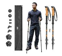 Cascade Mountain Tech Aluminum Quick Lock Trekking Poles Bastones, Unisex, Negro Corcho Naranja, Talla única