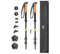 Cascade Mountain Tech Bastones de Trekking - Bastones de Fibra de Carbono para Caminar o Senderismo con Cierres rápidos Ajustables (Juego de 2), Color Verde