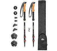 Cascade Mountain Tech Bastones de Trekking - Bastones de Senderismo o Senderismo de Fibra de Carbono 3K con Cierres rápidos Ajustables (Juego de 2), Color Negro