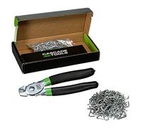 Cascade Tools Hog Ring Pliers Kit 600 Hog Rings (300 Pack each 3/4" and 1/2" Galvanized Steel Hog Rings Included) Perfect for Furniture Upholstery, Auto Upholstery, Meat & Sausage Casings, and More!