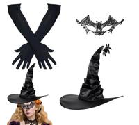 Cascadores De Brujas De Fiesta - Sombrero De Borde Gótico Ancho, Accesorios De Disfraces De Halloween, Pañales Decorativos Disfraces, Accesorios De Mascarada De Miedo | Para Adultos Cosplay Carni