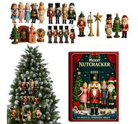 Cascanueces de Adviento de Navidad, 24 días, acrílico, 2D, plano, de cascanueces de Navidad, calendario de cuenta regresiva, para coche, hogar, ventana, chimenea, dormitorio, sala de estar