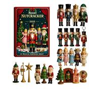 Cascanueces de Adviento | Figura de cascanueces 2D de Navidad de 24 días 2025 - de árbol de calendario de cuenta regresiva | para coche, dormitorio, ventana, chimenea, dormitorio, sala de estar
