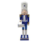 Cascanueces de Madera - Soldado Azul y de 14.96 Pulgadas, Figura Decorativa Tradicional de Hanukkah | Coleccionable Festivo Antideslizante para Fiesta de Mesa en casa