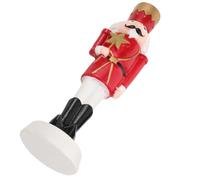 Cascanueces de Madera Soldado Navideño 23,5x6,5x6,5cm rojo | Figura Clásica Base Estable, Acabado Rojo y Dorado, Adecuado para Mesa, Faldón del Árbol y Temporada Festiva