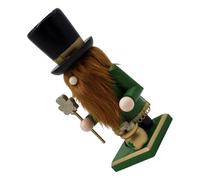 Cascanueces de Madera Soldado Trébol para Decoración 23cm Verde | Adorno Festivo Irlandés Pintado a Mano, Adecuado para Bandejas Escalonadas y Estantes Decorativos