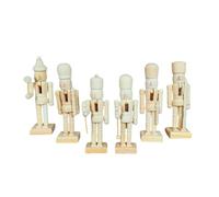 Cascanueces de Navidad | 6 esculturas de Mesa de Madera sin - Decoración navideña Cascanueces | para salón, Entrada, Estante de exposición, Dormitorio, habitación Infantil, baño, Acción