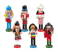 Cascanueces de Navidad, 6 Piezas Cascanueces de Madera Soldados, decoración de Mesa para, Interior, Porche salón, Chimenea, Estante de Entrada y Ventana