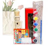 Cascanueces de Navidad sin terminar, 18 cm de madera de Navidad, decoración de temporada, figuras decorativas para manualidades, para niños, adultos, maestros de arte, decoradores del hogar, lazos