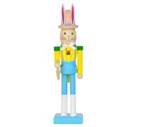 Cascanueces de Pascua - Figura decorativa de conejo de Pascua, decoración de cascanueces de madera, para chimenea, porche al aire libre, apartamento, escalera