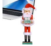 Cascanueces Decoraciones De Navidad - 38 Cm Papá Noel De Madera Miniatura,Decoraciones De Cascanueces Con Calendario De Adviento | Para Chimenea Cumpleaños Casa Mesa Estantes Acción