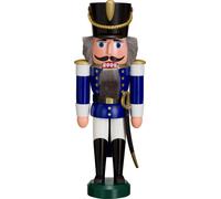 Cascanueces Husar Azul Al.xan.xpr. = 28x10x8cm Nuevo Navidad Seiffen Nueces