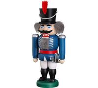 Cascanueces Husar Azul HxBxT = 21x10x6cm NUEVO Navidad Seiffen Nutcracker Nueces