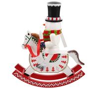 Cascanueces Navideño de Madera Muñeco Invernal Blanco 28x23,5x6,5cm | Adorno Festivo Tradicional Pintado a Mano, Adecuado para Decoración de Mesa y Exhibición en Cafeterías