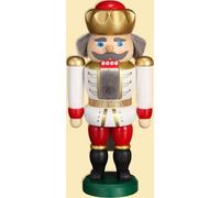 Cascanueces Rey Blanco-Rojo HxBxT = 20x10x6cm NUEVO Navidad Seiffen N