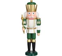 Cascanueces Rey Verde Blanco HxBxT = 40x14x12cm NUEVO Navidad Seiffen Nutcracker