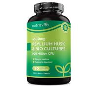 Cáscara de psyllium 4500 mg con 500 millones de CFU, 180 cápsulas de cáscara de psyllium para 3 meses de suministro, suplemento de fibra, alternativa de polvo de cáscara de psyllium, fabricado en el