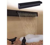 Cascata di scarico per Piscina, Fontana a cascata nera, Lunghezza 20-80 cm, canalette di scarico per flusso d'acqua in Acciaio inossidabile, cascate Decorative per interni/esterni (17 pollici (43 cm)