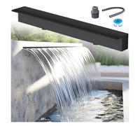Cascata per Fontana da esterno, raccordo per cascata per Cortile, giardino, Patio, Kit per Fontana a cascata in Acciaio inossidabile Nero monoblocco, 30,5 cm, 40,6 cm, 45,7 cm, 60,8 cm, 76,2 cm, 86,