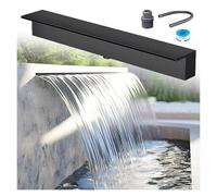 Cascata per Fontana da esterno, raccordo per cascata per Cortile, giardino, Patio, Kit per Fontana a cascata in Acciaio inossidabile Nero monoblocco, 30,5 cm, 40,6 cm, 45,7 cm, 60,8 cm, 76,2 cm, 86,