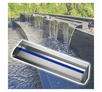 Cascate per Piscine interrate in Acciaio INOX da incasso a parete, Grande Canale di scarico per giochi d'acqua con Filtro in Cotone, cascata per laghetto Koi/Fontana a cascata (Argento, 40 pollici/1