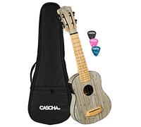 Cascha Bamboo - Grafito soprano con pastilla y funda y 3 púas