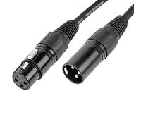 CASCHA - Cable de micrófono de alta calidad (conector XLR a conector XLR, 3 m), color negro