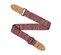 CASCHA Correa para guitarra vegana Rose Jungle, 89-158 cm, ajustable, 5 cm de ancho, poliéster con extremos de corcho