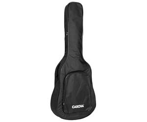 CASCHA Funda para Guitarra acústica - Funda estándar con Forro Interior Acolchado, Material Impermeable y Correas para el Hombro, protección Resistente para Guitarras 4/4, Color Negro