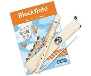 Cascha HH 1510 DE - Set con flauta dulce soprano y libro de flauta en alemán y CD