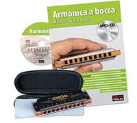Cascha HH 1610 IT - Set armónica de blues profesional con manual en italiano