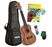 Cascha HH 2036 NL Ukelele Concierto, Caoba, Bundle con Curso de Ukelele en neerlandés, Afinador, Bolsa Acolchada, 3 Púas y Cuerdas de Aquila