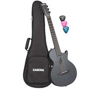 Cascha Juego de guitarra acústica para principiantes, fibra de carbono, color negro, fibra de carbono, para niños y adultos