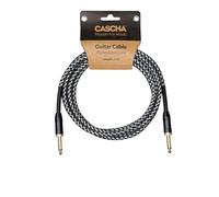 CASCHA Professional Line - Cable para guitarra (3 m, color negro tweed, recto)