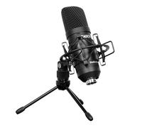 CASCHA Juego de micrófono de condensador para estudio XLR, incluye soporte de mesa, cable XLR y protector de viento, ideal para streaming en directo y videoconferencias I XLR Microphone Starter Kit, HH 5050