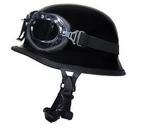 Caschi Mezzo Casco Moto D'Epoca Casco Viso Aperto Casco Mezzo Guscio In Pelle Casco Retrò Casco Cruiser Chopper Scooter Pilota Casco Da Moto Casco Da Ciclomotore Da Crash ECE Certificato