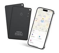 CASCHO 2 Pack Wallet Tracker Card Localizador Ultradelgado 1.6mm, Recargable Air Smart Tracker Card Compatible con App Buscar Apple (Sólo iOS), Impermeabile Rastreador Buscador para Portafogli/Llaves