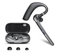 CASCHO Manos Libres Auricular Bluetooth V5.4, Auriculares inalambricos Bluetooth con Doble Micrófono Cancelación, 100H en Espera, Conexión Dual, Función de Silencio, Manos Libres Oreja para Oficina