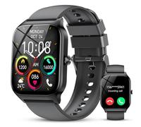 CASCHO Reloj Inteligente Hombre Mujer,1.85" HD Smartwatch con Llamadas y Voz de Al, Whatsapp Notificaciones,Smart Watch con Podómetro/Pulsómetro/SpO2/Monitor de Sueño,115+ Modos Deportes,IP68 Negro
