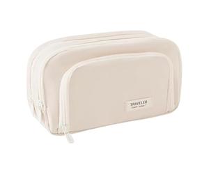 Casco A - De Almacenamiento De Maquillaje | Estuche De Papelería Multifuncional | Accesorio De Mochila De Viaje | Organizador De Suministros Escolares Para Estudiante Maestro |, Cream Colored