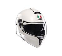 AGV Streetmodular ECE 22-06 Mono, Casco De Moto Modular Homologado ECE 22-06 P/J con Pantalla Parasol, Blanco Materia Mate, M