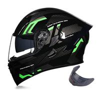 Casco abatible, casco de scooter, certificado ECE DOT, casco integral, casco de motocicleta con doble visera, casco de motocross, casco integral para adultos, mujeres y hombres. B,XXL=61-62CM