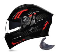Casco abatible, casco de scooter, certificado ECE DOT, casco integral, casco de motocicleta con doble visera, casco de motocross, casco integral para adultos, mujeres y hombres. A,L=57-58CM