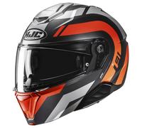 HJC Casco Abatible i91 ARVEN MC6HSF – Negro-naranja-plata – Talla M