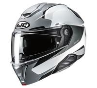 HJC i91 Felio Casco, Gris/Blanco, Talla XXL (62/63)