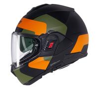 Casco Abatible Nolan N120-1 OMOCROMO 345 Nero / Arancione / Verde militare