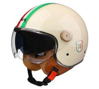 Casco abierto 3/4 for moto, scooter y moto de turismo. Casco jet for hombre y mujer con visera solar. Homologado ECE. Compatible con motocicletas, scooters y motos cruiser/touring.(A11,L=59-60CM)