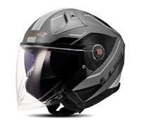 LS2 OF603 Infinity II Veyron, casco jet S male Mate Negro/Gris Oscuro/Rojo