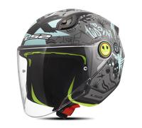 Casco Abierto LS2 OF622 Funny II Scribble Joven Gris/AzulL Gris,Azul